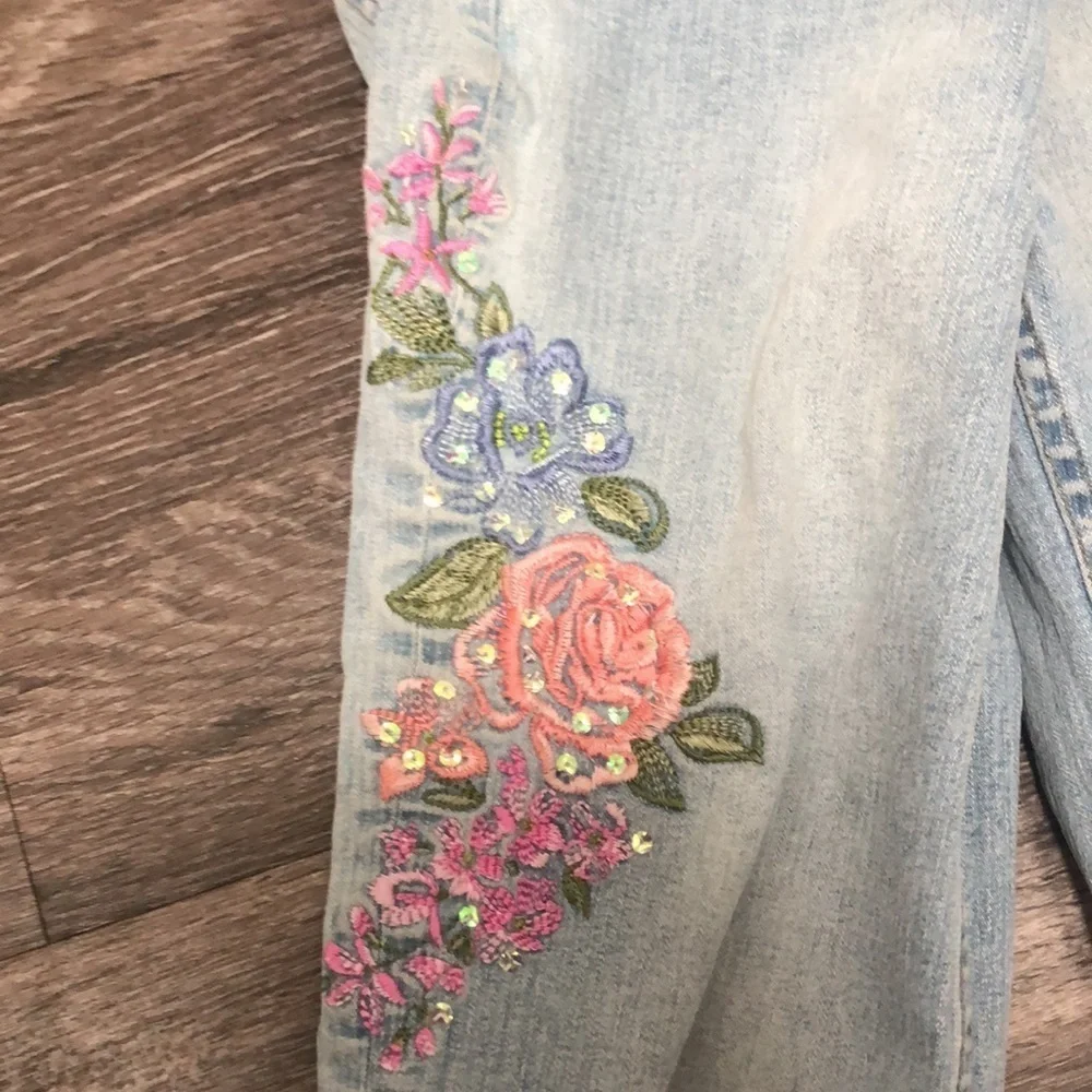 Vintage Z Cavaricci Floral Embroidered Jeans